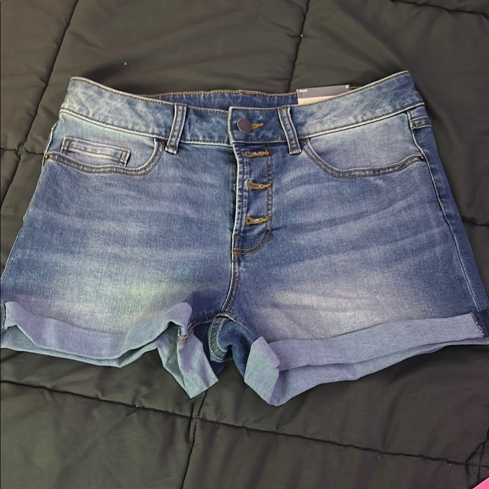 George Blue Jean Shorts with Cuffed Hem